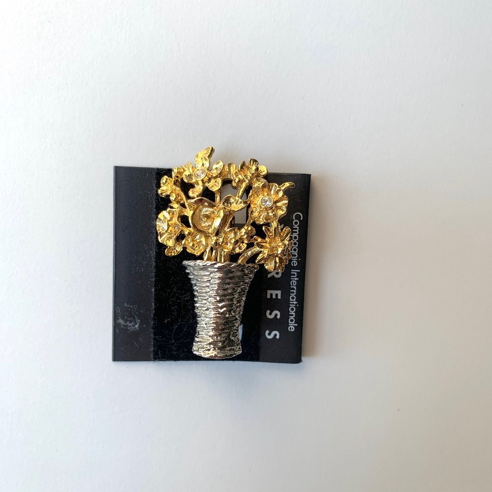 Compagnie Internationale Express Gold-Tone/Silver-Tone Bouquet Pin